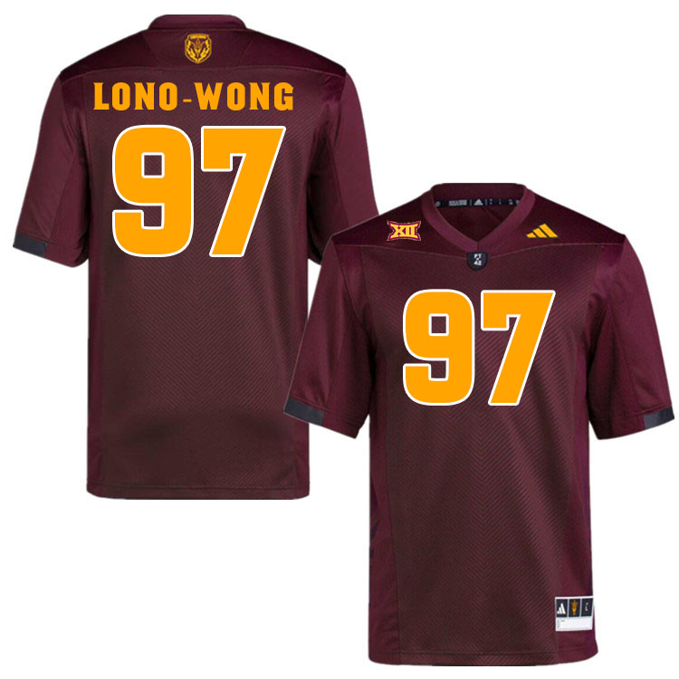 Men #97 Blazen Lono-Wong Arizona State Sun Devils College Football Jerseys Stitched-Maroon
